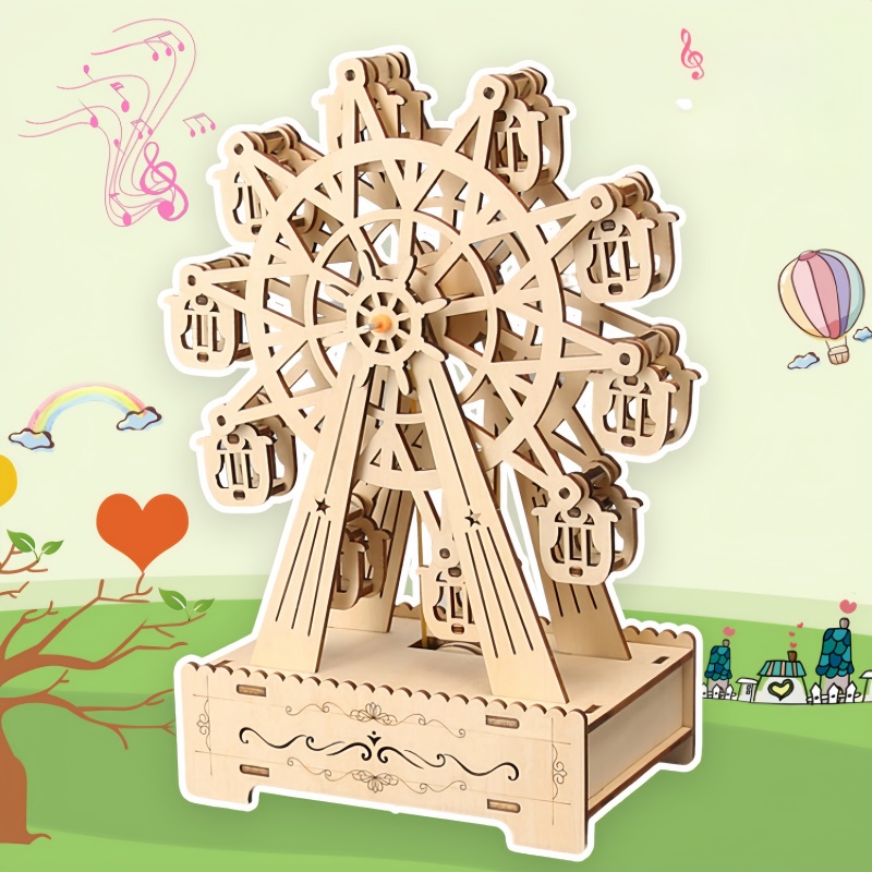 Musical Instrument Park - 3D Ahşap Yapboz Döner Dönme Dolap