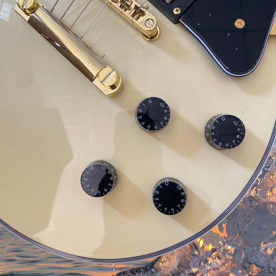 Electric Guitar Beginner - Dikdörtgen kakmalı gül ağacı klavye, altın