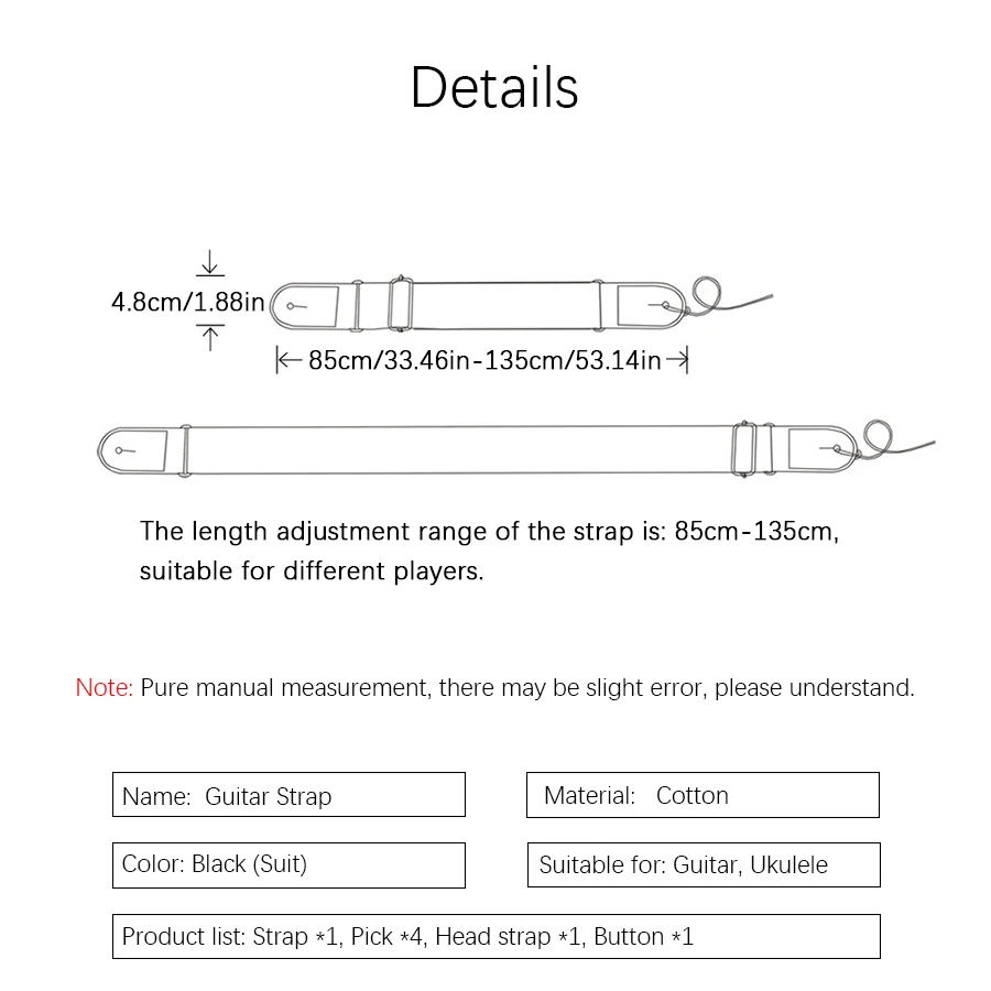 7 adet/takım Gitar Askısı Siya - Musical Instruments Easy incelemesi ve fiyatı