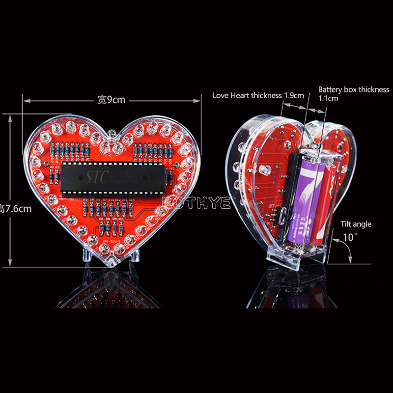 RGB Renkli Akan Su Işığı Kalp  - Musical Instrument Diy incelemesi ve fiyatı