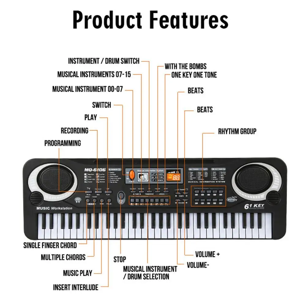 Çocuklar Elektronik Piyano Kla - Musical Instruments Names incelemesi ve fiyatı